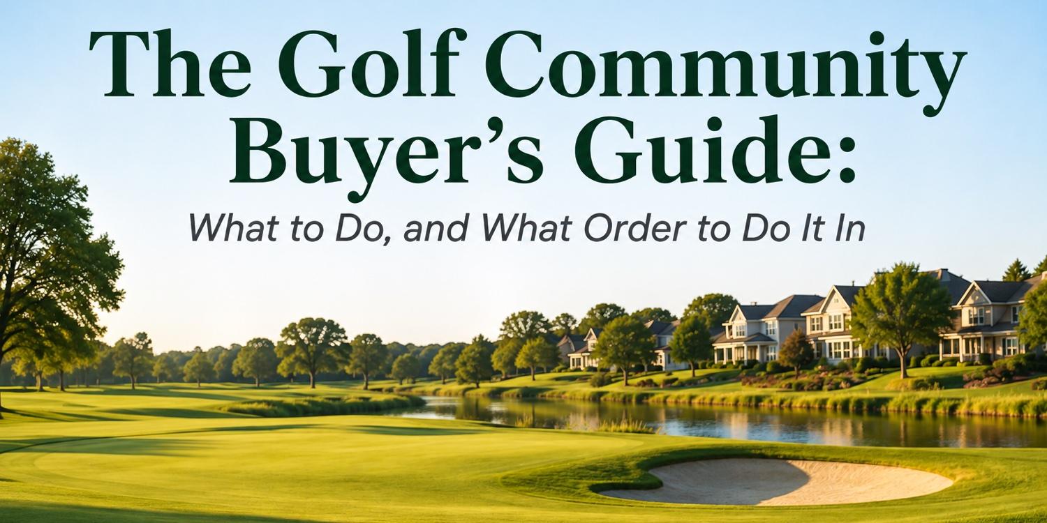 The Golf Community Buyer's Guide: What to Do, and What Order to Do It In
