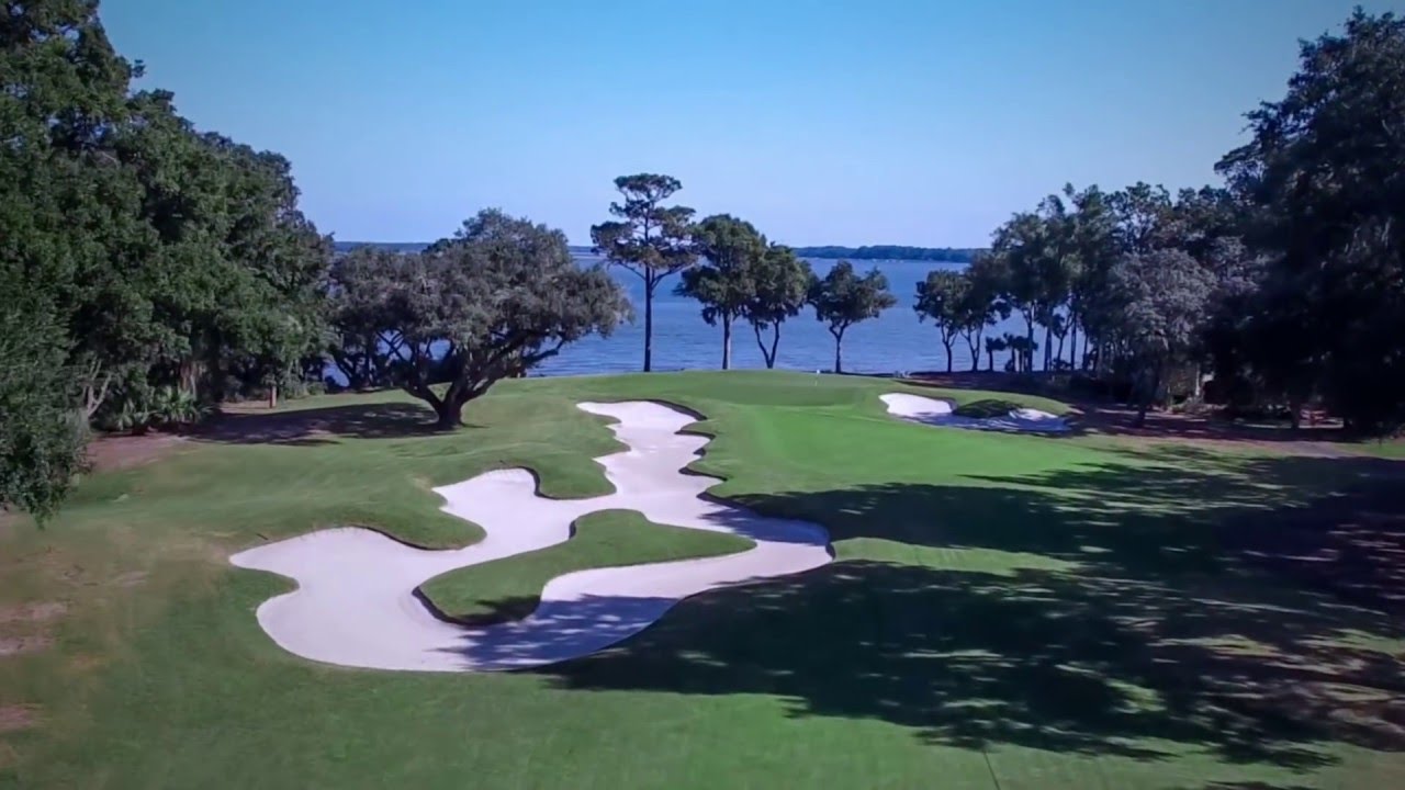 Haig Point, Daufuskie Is, Golf Course Drone Flyover, Front Nine